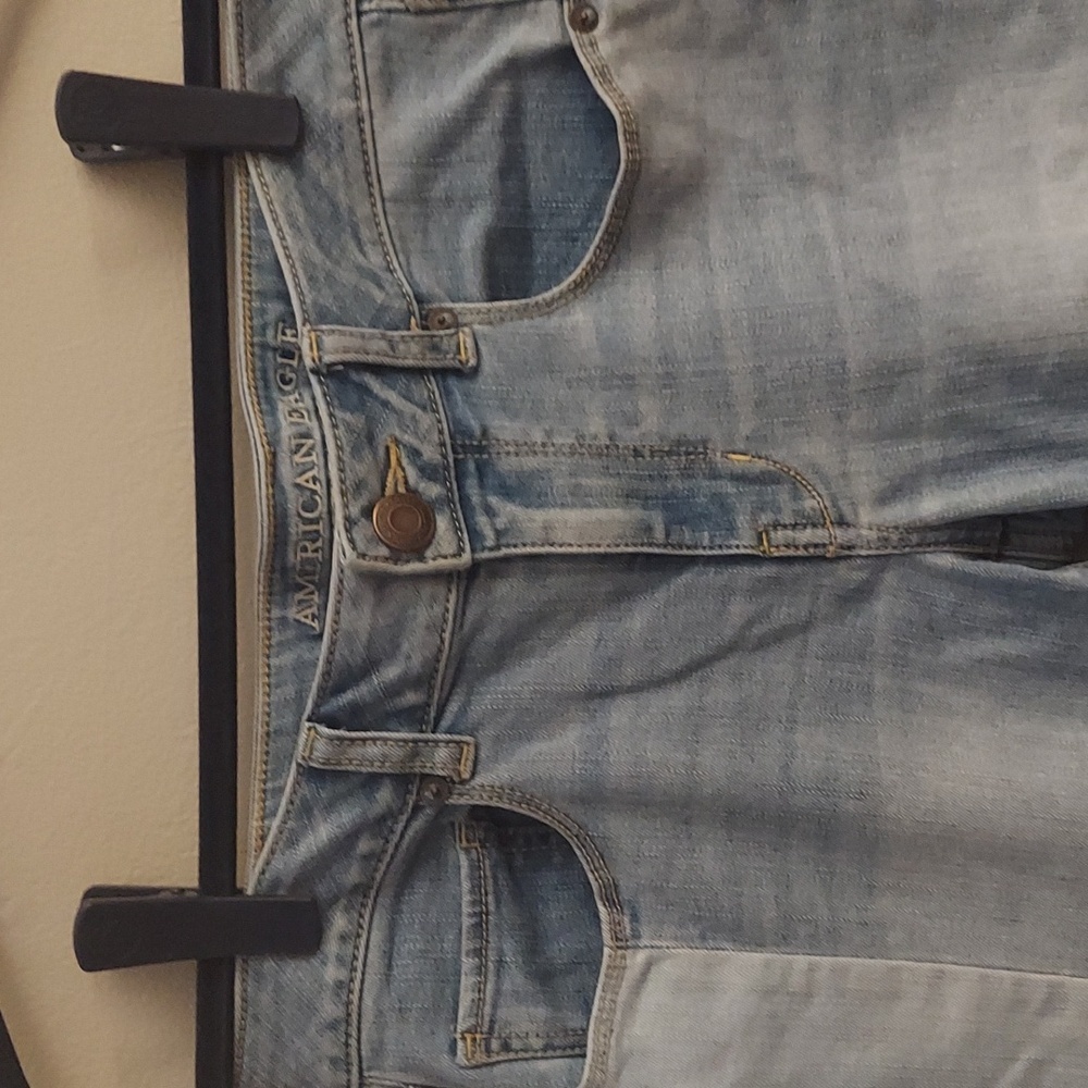 American Eagle Patchwork Lightwash Denim Skinny S… - image 2
